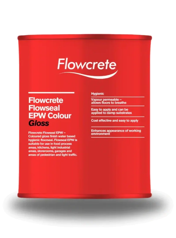A coloured, water based hygienic floor seal for use in food process areas, kitchens, light industrial areas, storerooms, garages and areas of pedestrian and light traffic.