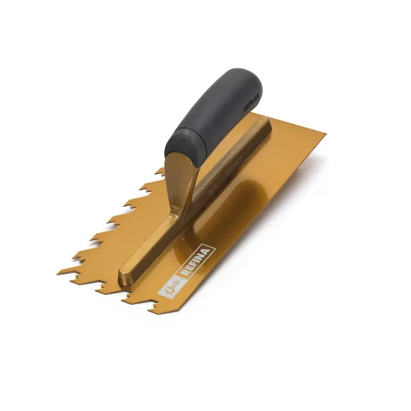 Refina Notchtile Adhesive Spreading Tiling Trowel Gold - Image 3