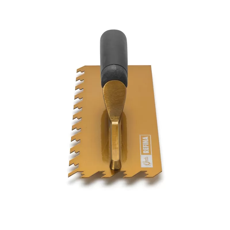 Refina Notchtile Adhesive Spreading Tiling Trowel Gold - Image 2