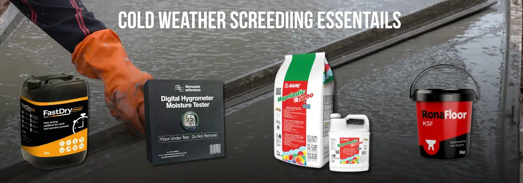 Why Cold Weather Is a Problem for Screeding Slower Hydration & Strength Gain Screed (often cementitious or cementitious + additives) hardens through hydration—cement reacting with water. Low temperatures slow this chemical reaction significantly, delaying strength gain and increasing vulnerability. If the water in the screed freezes before hydration has progressed, expansion can cause micro-fracturing or outright failure. Reduced Ability of Cold Air to Evaporate Moisture One of the reasons drying takes longer is that cold air holds less moisture. Evaporation—needed to remove excess water from the screed—becomes less efficient as the ambient temperature drops. Screed Giant notes this directly: cold air holds less water, extending drying times. risk of Thermal Shock & Cracking Try to “force-dry” too aggressively—i.e. blasting high heat— and you risk differential drying (surface dries too fast relative to underlying layers), which may lead to shrinkage cracks. Screed Giant explicitly warns against cranking up the heat, as that can lead to cracking. In addition, if the substrate (the base under the screed) or the surrounding surfaces are cold, the screed will lose heat and may not cure evenly. The interface between screed and substrate is a common weak point. Extended Drying Times During winter, the time required to reach acceptable moisture levels can easily double (or worse). Some sources warn that what might take weeks in warmer months may take many more in chilly, humid conditions. Because of all these factors, working in cold weather demands careful planning, control, and patience. Temperature Guidelines & Thresholds To avoid damaging the screed, industry guidelines generally recommend: Parameter Recommended Bounds / Notes Air temperature Do not place screed when the ambient air is below about 3 °C (on a falling thermometer). Some sources allow work to resume when the temperature is rising past 2-3 °C. Screed / mix temperature The screed as delivered/mixed should not be too cold. Some manufacturers require ≥ 5 °C. Substrate (base) temperature The base or ground supporting the screed must not be frozen or cold; it should be warmed so it doesn’t act as a cold sink. Protection period After placement, maintain temperatures in the safe range (≥ 5 °C where required) for at least the first 48–72 hours (some sources extend this to 4–5 days). Cemfloor’s guidelines, for example, state that both air and base slab temperatures should remain between 5 °C and 30 °C during placement and for at least 72 h afterwards. Cemfloor The Gyvlon cold weather guidelines likewise specify that work should stop when the air temperature is 3 °C and falling, and resume only when temperatures recover. If these thresholds cannot be maintained, many would advise postponing screed placement until conditions improve (if the schedule allows). Preparatory Measures & Best Practices Before you mix or pour any screed under cold conditions, take steps to reduce risk. Below is a list of best practices drawn from multiple sources: 1. Warm and store materials Keep cement, aggregates, and mixing water in a dry, warm environment above freezing. Prewarm mixing water (not too hot) to raise the initial mix temperature. Avoid mixing with frozen aggregates or using materials that are cold or damp. 1. Warm the substrate/base slab Use temporary heating, insulated blankets, or heated enclosures to raise the temperature of the slab before laying screed. If the substrate is cold, it will draw heat from the screed, retarding curing and increasing the risk. 2. Provide protection and enclosure. Work inside enclosed or weather-tight buildings where possible, to shield from wind, rain, snow, and drafts. Use temporary sheeting, tarpaulins, thermal blankets, or polythene covers over freshly laid screed (supported slightly above to avoid pressing on the surface). Overlap covers and secure edges to prevent wind from lifting or allowing cold air under the sheeting. 3. Ensure adequate ventilation & air movement (without direct drafts) Moisture must escape; otherwise drying is hampered. Provide controlled ventilation to exchange humid air for drier air while maintaining temperature. Use fans or air movers to circulate air, but avoid directing airflow directly across the screed surface (can cause uneven drying or surface cracks). 1. Use additives or special screed formulations. Use accelerators or fast-drying additives to speed early strength gain and reduce moisture content. For example, RonaScreed FastDry Prompt claims 50 mm screeds may accept coverings after 4 days under ideal conditions. Use low water/cement ratio mixes, plasticisers, or early strength binders to reduce free water in the mix. Choose screed products or blends specifically designed to perform better under cold / winter conditions (check manufacturer datasheets). 1. Timing and staging It is preferable to pour during the warmer parts of the day when temperatures peak. Avoid pouring screed when the temperature is falling or just before a cold snap. Delay non-essential floor finishes or loads until the screed has adequately cured and dried. Managing & Accelerating Drying (Once Screed Is Laid) Even after taking all precautions, drying will likely be slower than in warmer months. But you can manage and optimise the process: Controlled “Force Drying” Force drying involves combining low-level heat, dehumidification, and air movement in a controlled way to accelerate drying without damaging the screed. Use electric or indirect heaters to gently warm the air (e.g. 18–25 °C, or as recommended for the specific screed product). Use dehumidifiers to remove moisture from the air. This helps keep the humidity low so more moisture migrates out of the screed. Run air movement (fans) to distribute the warmed, dehumidified air evenly. Buxton Flow Screeds notes that while heaters speed evaporation, if you don’t remove moisture from the air, that moisture can just linger and slow further drying. Thus, heaters + dehumidifiers often work best together. Force Drying Ltd offers specialist equipment (electric boilers, etc.) to maintain ambient heat and manage humidity automatically. You must proceed cautiously — raise temperature gradually, avoid thermal shock, and monitor moisture levels throughout. Phased Heating of Underfloor Heating Screeds If your screed involves underfloor heating (UFH), you may use the heating circuits in a controlled ramp-up fashion: Wait the recommended “waiting period” (often several days) before switching on the heating (i.e. allow initial set). Then gradually raise temperature (say +5 °C increments) over time to avoid stressing the screed. Eventually run the system at a moderate temperature (e.g. 20–25 °C) to help desorb residual moisture. However, always follow the screed / UFH system manufacturer’s guidance for allowable temperature ramps and limits. Monitoring & Testing You must monitor moisture throughout, not just assume drying is complete. Use hygrometers, relative humidity probes, or CM (calcium carbide) or other moisture tests to check residual moisture in the screed prior to laying final flooring. Be wary of surface dryness alone — deeper moisture may still be present. Use manufacturer guidelines for acceptable moisture content (often expressed as RH % or moisture content by weight). If moisture is still too high, delay floor coverings or use further drying. Patience & Conservative Scheduling Even with assisted drying, progress will often be slower than expected. Build buffer time into your schedule, especially for winter projects. Many contractors advise extending drying times, particularly for thicker screed layers. Common Problems & How They Arise in Cold Conditions Even with precautions, cold-weather screeding may still suffer from common issues. Understanding the causes helps in prevention and remediation. Cracking / shrinkage: Rapid or uneven drying (e.g. top surface dries faster than deeper zones) can cause tensile stresses and cracking. This is aggravated by forcing heat or drafts. Delamination (lifting or separation): If the screed fails to bond to the substrate due to cold, moisture, or inadequate adhesion, layers may separate. Dusty, weak surface: If hydration is interrupted (e.g. by freezing) or the screed remains overly wet, the surface may degrade, becoming dusty or weak. Curling or warping: Nonuniform shrinkage across the screed area (edges vs centre) may cause warping or lifting at edges. Delayed floor finish defects: If the final flooring is applied before moisture conditions are safe, it may delaminate, blister, or degrade over time. Many of these problems stem from trying to speed things up too aggressively or failing to maintain a stable, controlled environment. Practical Checklist for Screeding in Cold Weather Below is a summary checklist to guide operations: 1. Pre-work checks Is ambient air ≥ 3 °C (rising) or acceptable per manufacturer? Is the substrate dry, thawed, and ≥ 5 °C? Are all materials (cement, aggregates, water) stored in non-freezing conditions? 1. Mixing & delivery Pre-warm mixing water (moderately). Maintain mix temperature per product guidelines. Avoid cold or damp aggregates or components. 1. Pouring & finishing Do not pour on frozen or wet/icy surfaces. Avoid exposure to drafts, wind, or sudden cooling. Use correct finishing tools and avoid overworking the surface. 4. Protection & enclosure Cover with thermal blankets, polythene, or sheeting. Seal the space to reduce external infiltration of cold air. Support covers off the surface so air can circulate gently. 1. Maintain controlled environment Introduce mild heat if needed (gradually). Use dehumidifiers to lower air moisture. Circulate air gently without direct drafts. Monitor temperature and humidity continuously. 1. Curing & waiting period Keep the environment within safe bounds for at least 48–72 hours (or as the screed spec demands). Do not allow freezing or sharp temperature drops. Use staged heating (for UFH) only per manufacturer guidance. 1. Drying & moisture testing After initial set, begin controlled drying. Monitor moisture at surface and deeper zones. Only install final flooring when moisture is within acceptable limits. 1. Allow extra time & contingency Expect delays: build buffer days/weeks in your schedule. Be prepared with supplemental drying equipment if needed. Don’t rush to install finishes prematurely. Case Example: Using Additive-Enhanced Screed in Cold Conditions Let’s consider a hypothetical example: a 50 mm screed using RonaScreed FastDry Prompt in a mildly cold environment (~8 °C ambient, rising). This additive claims that under nominal conditions (20 °C, 65 % RH), it allows 50 mm screeds to accept moisture-sensitive coverings in ~4 days. In colder conditions, you might: Pre-warm the water to ~20 °C Ensure the ambient is kept above ~8–10 °C using gentle heating Use dehumidification and air circulation Plan for extra days (e.g. 6+ days) before testing moisture Gradually ramp up UFH if present By combining reasonable environmental control with the additive, you may still gain much faster turnaround than a conventional screed in winter—but success depends on strict control and monitoring. Conclusions Screeding in cold weather is risky, but entirely feasible-if you plan carefully and treat temperature, moisture, and time as critical parameters. The article from Screed Giant is a helpful starting point: it highlights that cold air holds less moisture, the dangers of overheating, and some basic minimum temperature thresholds. To succeed in practice, you need to combine: Pre-heating and warm material handling Enclosure and protection Controlled, gradual heating and ventilation Use of suitable additives or products Careful moisture monitoring Patience (slower drying, buffer time)